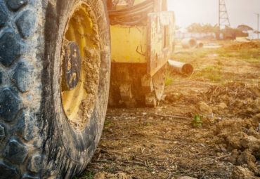 heavy machinery working at construction site