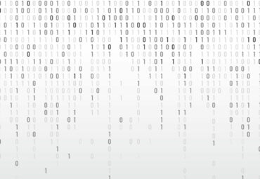 Digital binary code. Computer matrix data falling numbers, coding typography and codes stream gray. Cyberspace stream matrix monitor abstract coding or coded vector background illustration