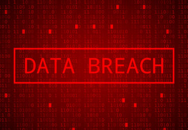 Digital Binary Code on Dark Red Background. Data Breach