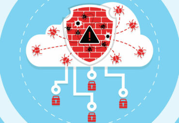 Cyber attack malware wannacry or maze ransomware virus encrypted files and lock on cloud computer concept. Hacker is offering key to unlock data for money. Vector illustration of security technology