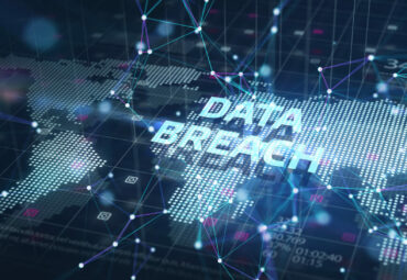 Business, technology, internet and networking concept. Data breach on the virtual display.