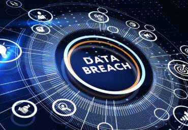 Business, Technology, Internet and network concept. the word: Data breach 3d illustration